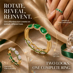 The Reversible Green Moissanite Eternity Ring — One Ring, Two Unforgettable Looks: Turn It for Vivid Green Color or Clear Moissanite Brilliance, Flatter Your Fingers & Finish Every Outfit Without Stacking | Gold or Silver | Last Day Sale-90% OFF🔥
