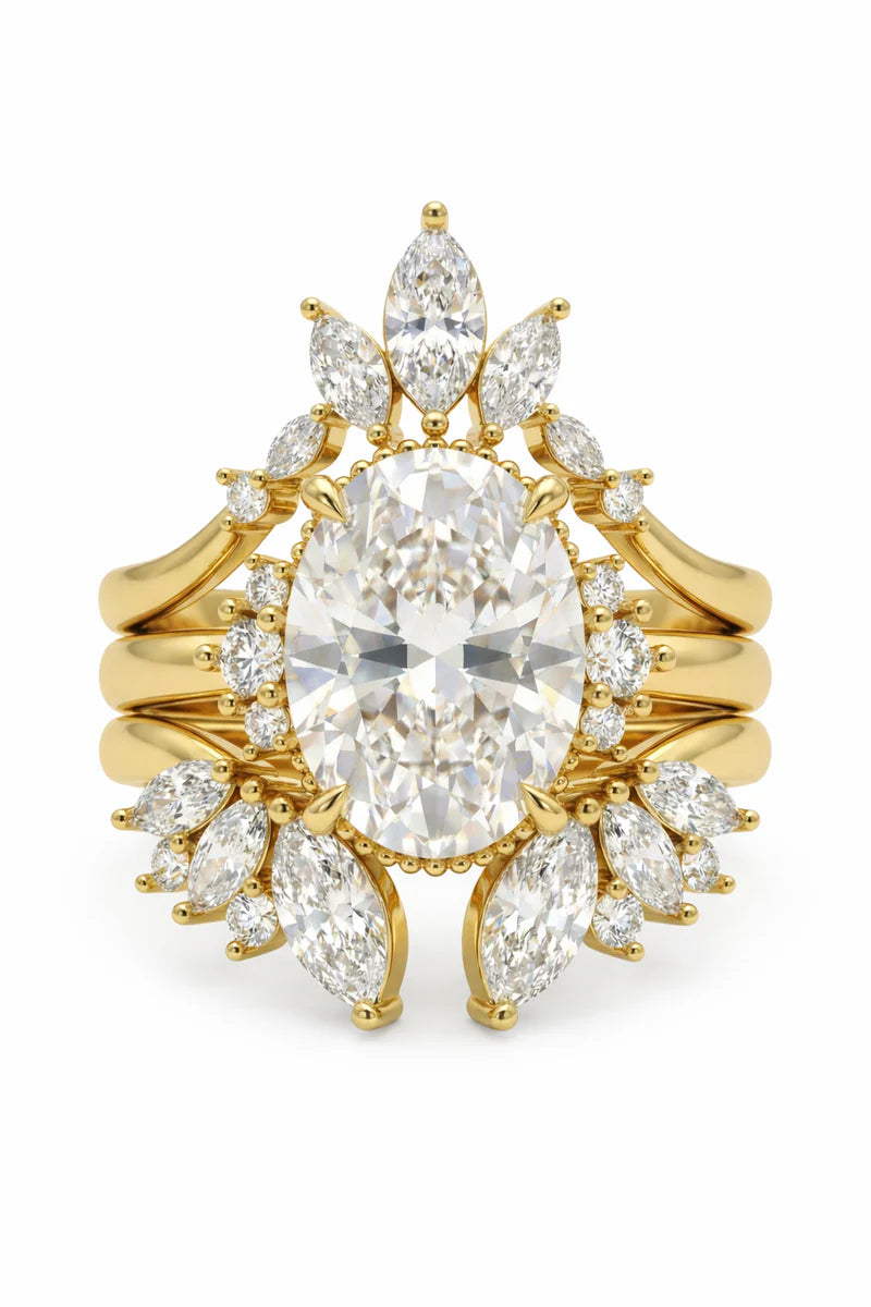 csandiva™ 3-Carat VVS1 Moissanite Ring Suite - Travel-Safe Brilliance & Elegant Heirloom Alternative | Claim 90% OFF Today🔥