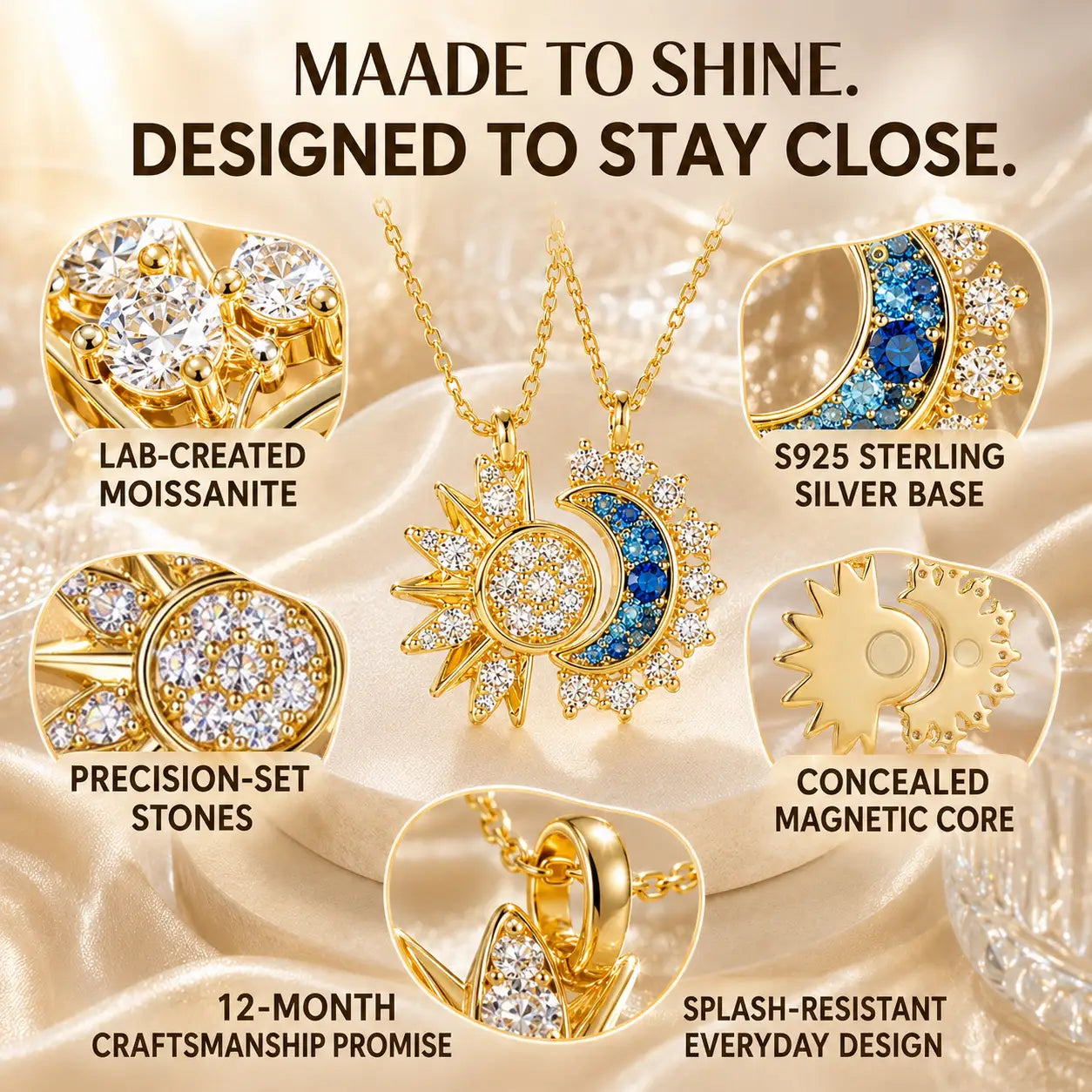 The Celestial Connection™ Magnetic Sun & Moon Necklace — Wear It Together, Share One Half, or Let the Pendants Reconnect Every Time You Meet | Last Day Sale-90% OFF🔥