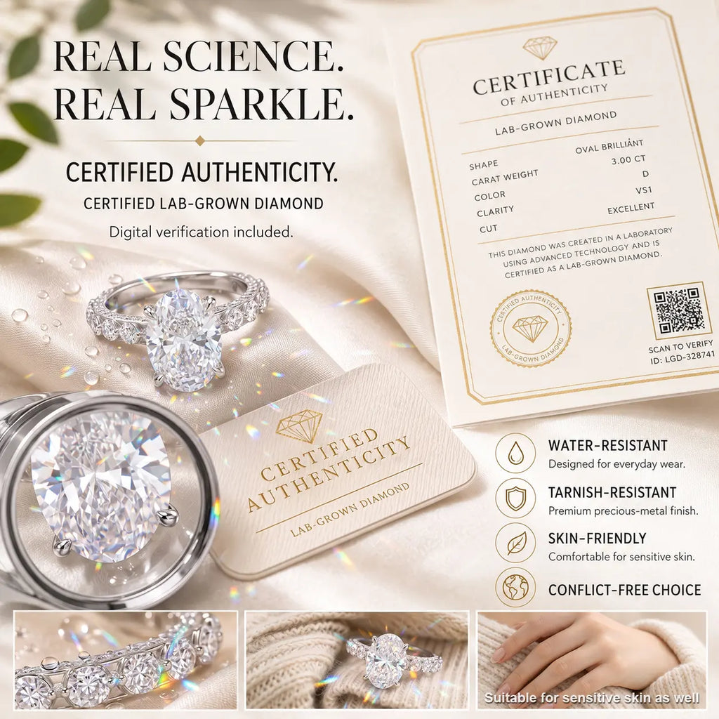The Crown Oval™ — The Hand-Flattering 1–6 CT Lab-Grown Diamond Ring Designed to Make Your Fingers Look Longer and Every Outfit Feel Instantly More Elegant-Last Day Sale-90% OFF🔥