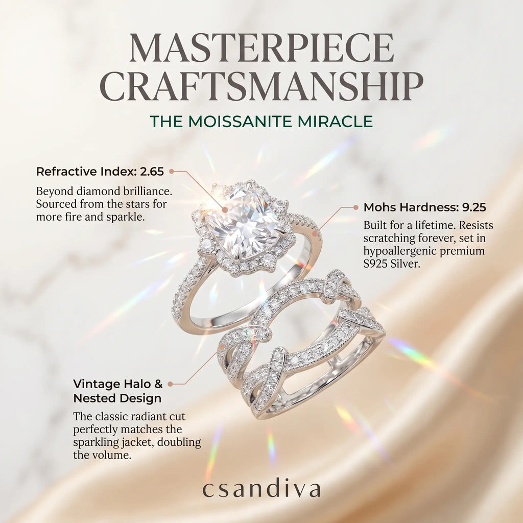 csandiva™ 3.0ct Vintage Nested Ring Suite - Smart Heirloom Alternative & Zero Anxiety Glamour | Claim 90% OFF Today🔥