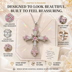 The Heart of Faith Pink Moissanite Cross Necklace — A Feminine Heart-Centered Symbol of Love, Strength & Everyday Sparkle in Gold or Silver | Last Day Sale-90% OFF🔥