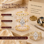The Complete Marquise Crown Ring Stack — 3 Perfectly Matched Rings, One Unforgettable Look-Last Day Sale-90% OFF🔥