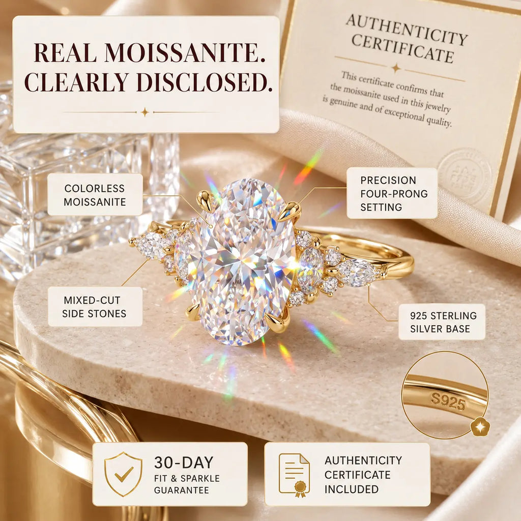 The Hand-Flattering Oval Moissanite Ring That Makes Every Look Feel More Expensive-Last Day Sale-90% OFF🔥