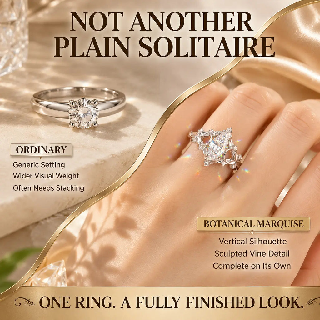 The Evergrowth™ Marquise Vine Moissanite Ring — An Elongated, Hand-Flattering Botanical Heirloom Design With Brilliant Fire in Gold or Silver | Last Day Sale-90% OFF🔥