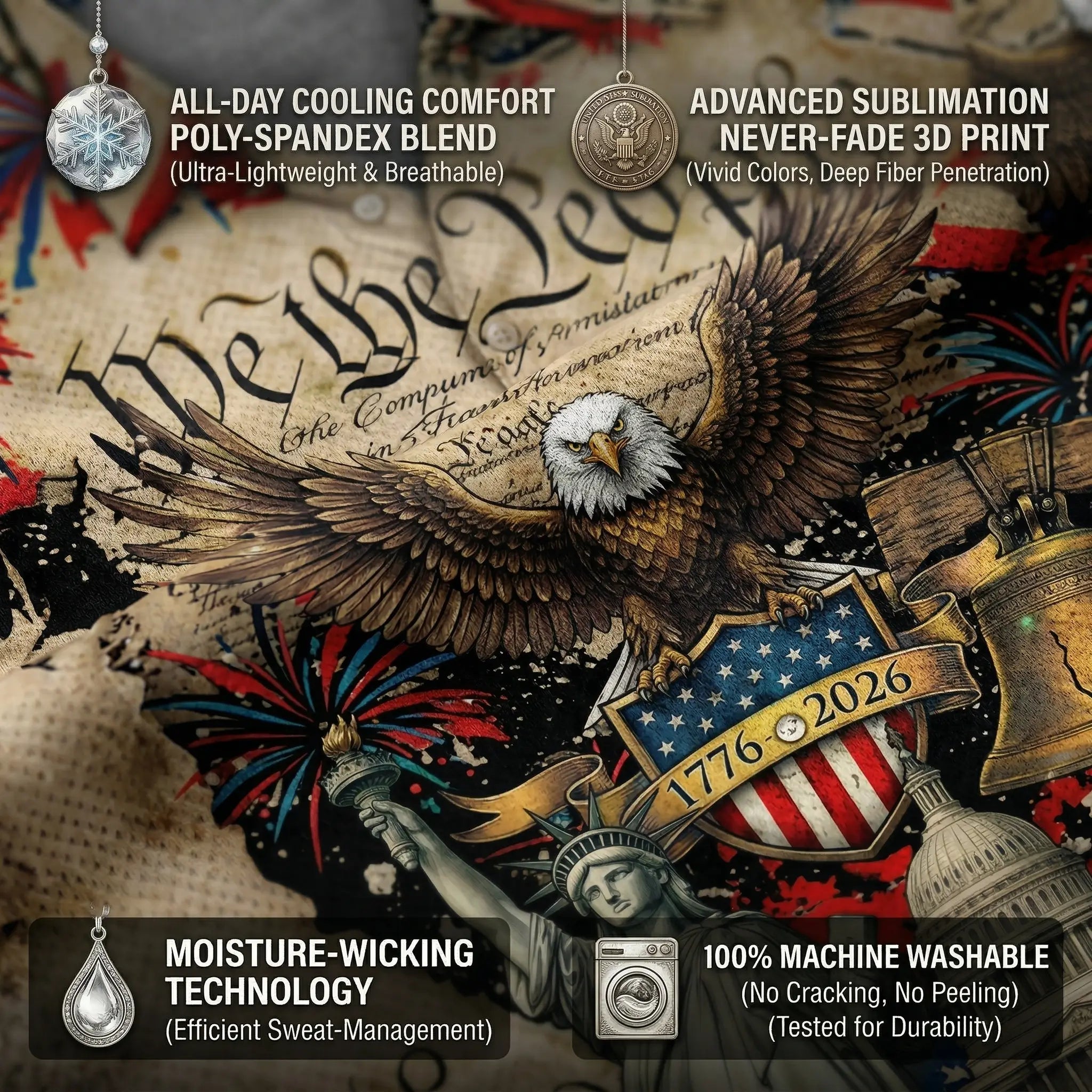 America 250th Anniversary Hawaiian Shirt | Faith & Freedom Apparel Last Day Sale-90% OFF🔥