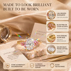 The Blush Bloom™ Oval Moissanite Ring — A Brilliant Oval Center Framed by Delicate Baby’s-Breath Sapphire Clusters in Gold or Silver | Last Day Sale-90% OFF🔥