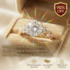 Timeless Elegance: Vintage Twisted Lab Diamond Anniversary Ring in 14K Gold--Last Day Sale-90% OFF🔥