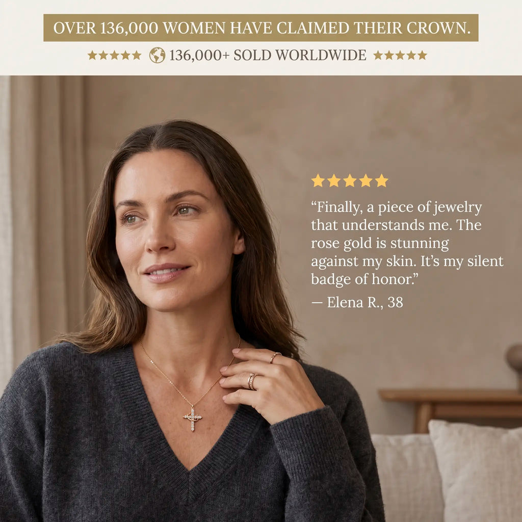 csandiva™ 14K Gold Rotatable Crown Cross Necklace - Discreet Anxiety Relief & Elegant Faith Jewelry | Claim 90% OFF Today🔥