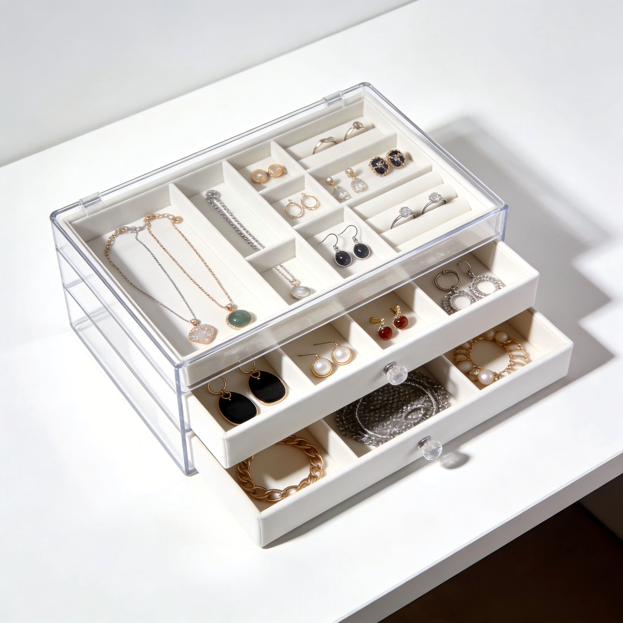 Multi-Layer Jewelry Organizer with Lid