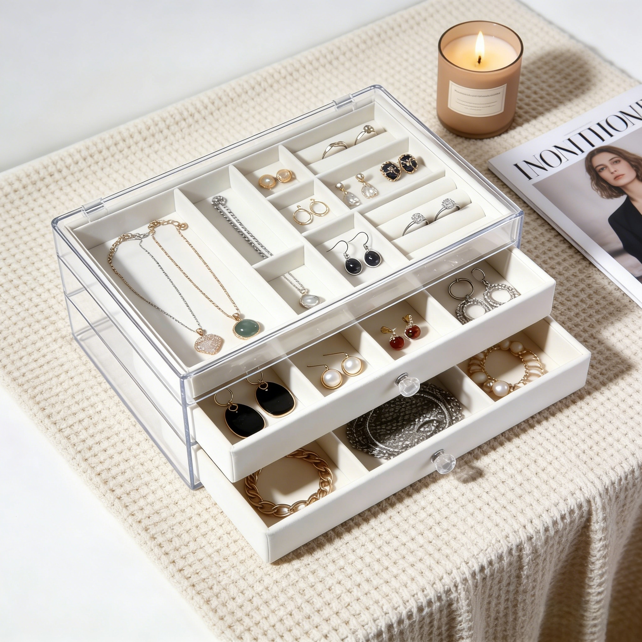 Multi-Layer Jewelry Organizer with Lid