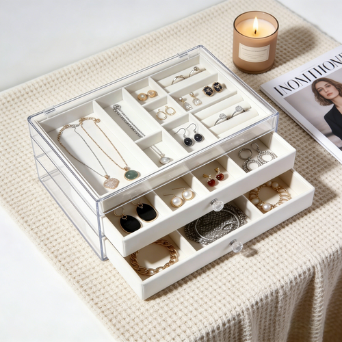 Multi-Layer Jewelry Organizer with Lid