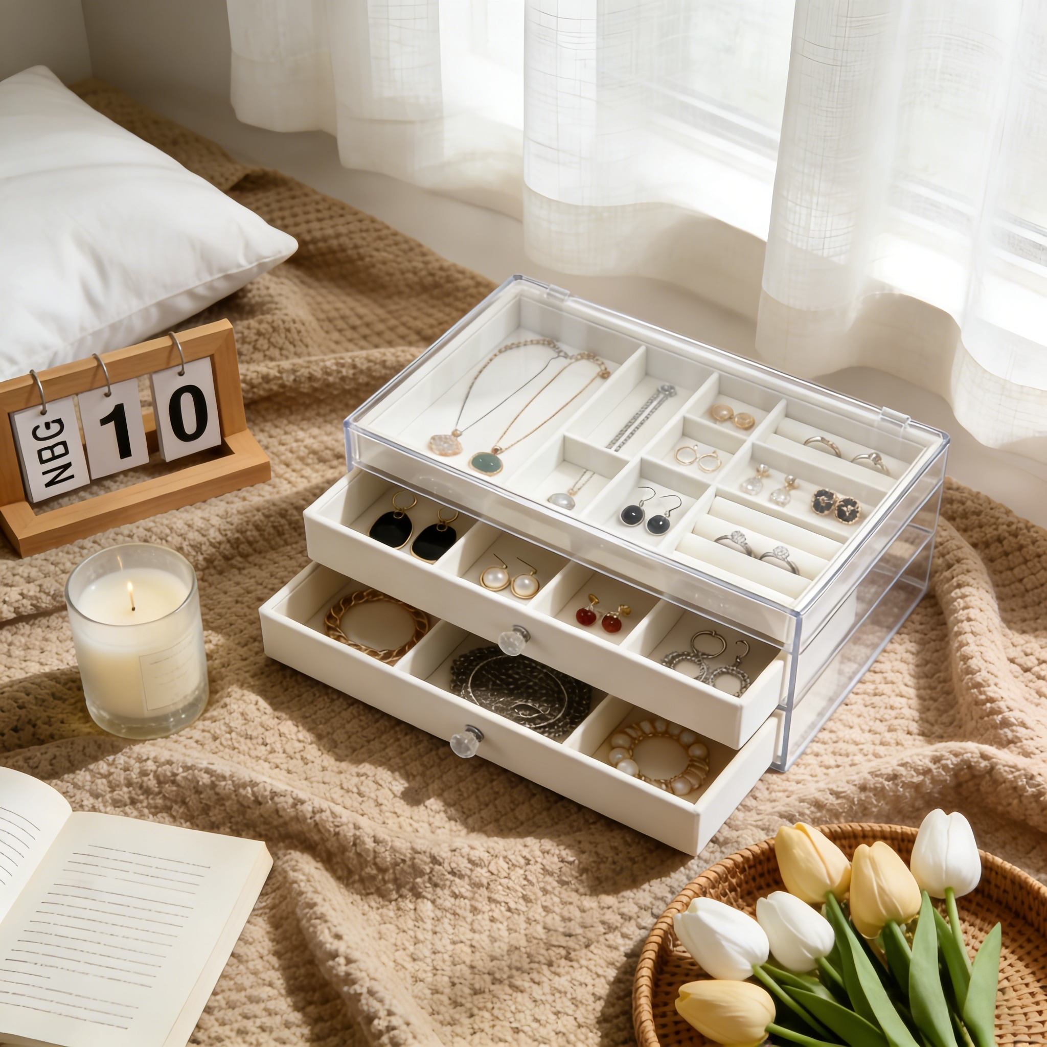 Multi-Layer Jewelry Organizer with Lid