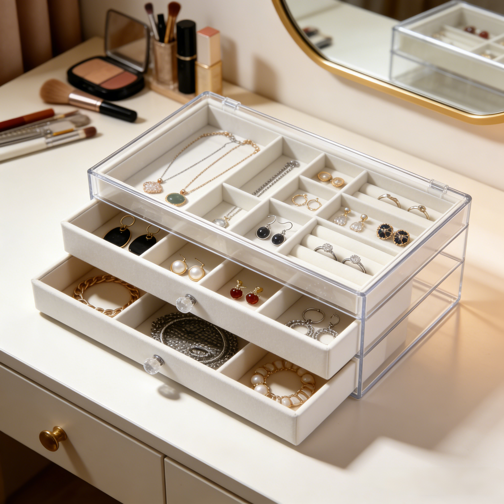 Multi-Layer Jewelry Organizer with Lid