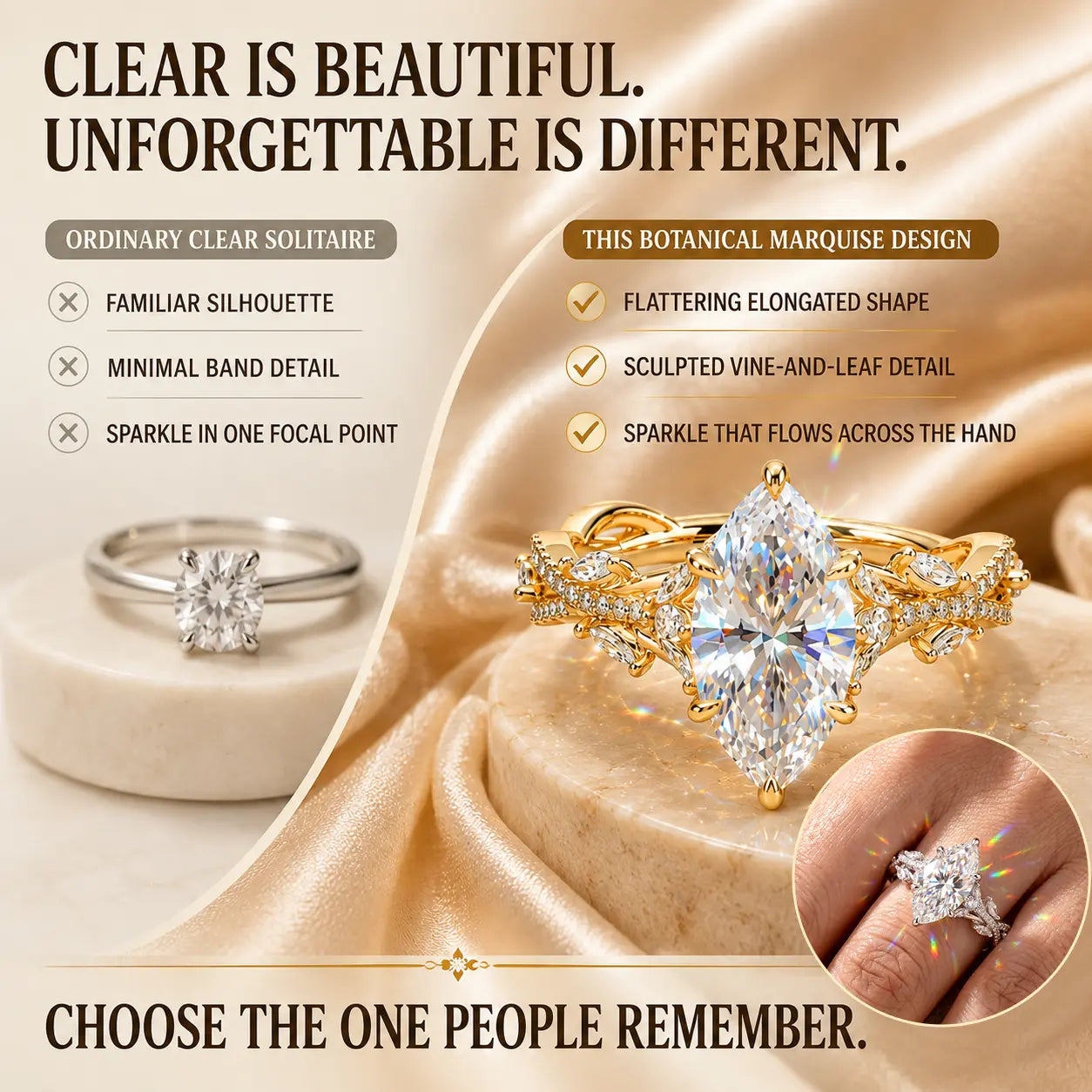 The Marquise Crown Lab-Grown Diamond Ring Set — A Three-Piece Bridal Stack Made for Your Forever | Gold or Silver | Last Day Sale-90% OFF🔥