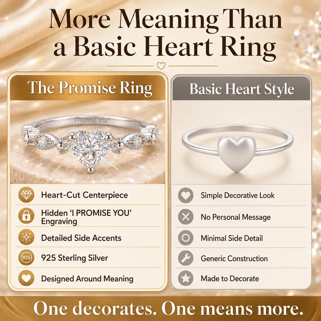 A Promise You Can Wear Every Day — Heart-Cut 5A CZ “I Promise You” Ring in 925 Sterling Silver | Gold or Silver | Last Day Sale-90% OFF🔥