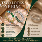 The Reversible Green Moissanite Eternity Ring — One Ring, Two Unforgettable Looks: Turn It for Vivid Green Color or Clear Moissanite Brilliance, Flatter Your Fingers & Finish Every Outfit Without Stacking | Gold or Silver | Last Day Sale-90% OFF🔥