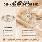 The Marquise Embrace™ Lab-Grown Diamond Three-Stone Ring – Elongated Brilliance, Flattering Elegance & Meaning for Every Chapter | Gold or Silver | Last Day Sale-90% OFF🔥