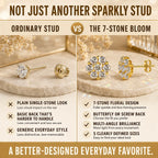 The Floral Stud Earrings That Make Every Look Shine — 7-Stone Moissanite Brilliance with Gold & Silver Finishes and Butterfly or Secure Screw Back Options | Gold or Silver | Last Day Sale-90% OFF🔥