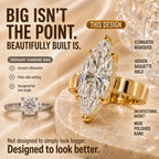 Made to Be Noticed — 7.00CT Marquise Lab-Grown Diamond Ring with Baguette Hidden Halo & Custom-Look Brilliance | Gold or Silver | Last Day Sale-90% OFF🔥