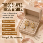 The Three Wishes™ Asymmetric Sparkle Hoop Earrings, One Piercing, A Whole Look — Asymmetric Triple-Row Sparkle Hoop Earrings with Floating Pear, Round & Heart Charms | Gold or Silver | Last Day Sale-90% OFF🔥