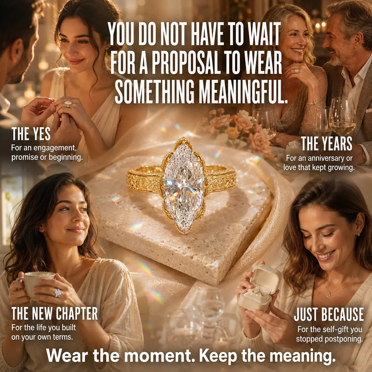 The Everbloom Marquise™ Lab-Grown Diamond Ring — An Elongated Floral Heirloom Design Made to Flatter Your Hand and Mark Every Meaningful Moment | Gold or Silver | Last Day Sale-90% OFF🔥