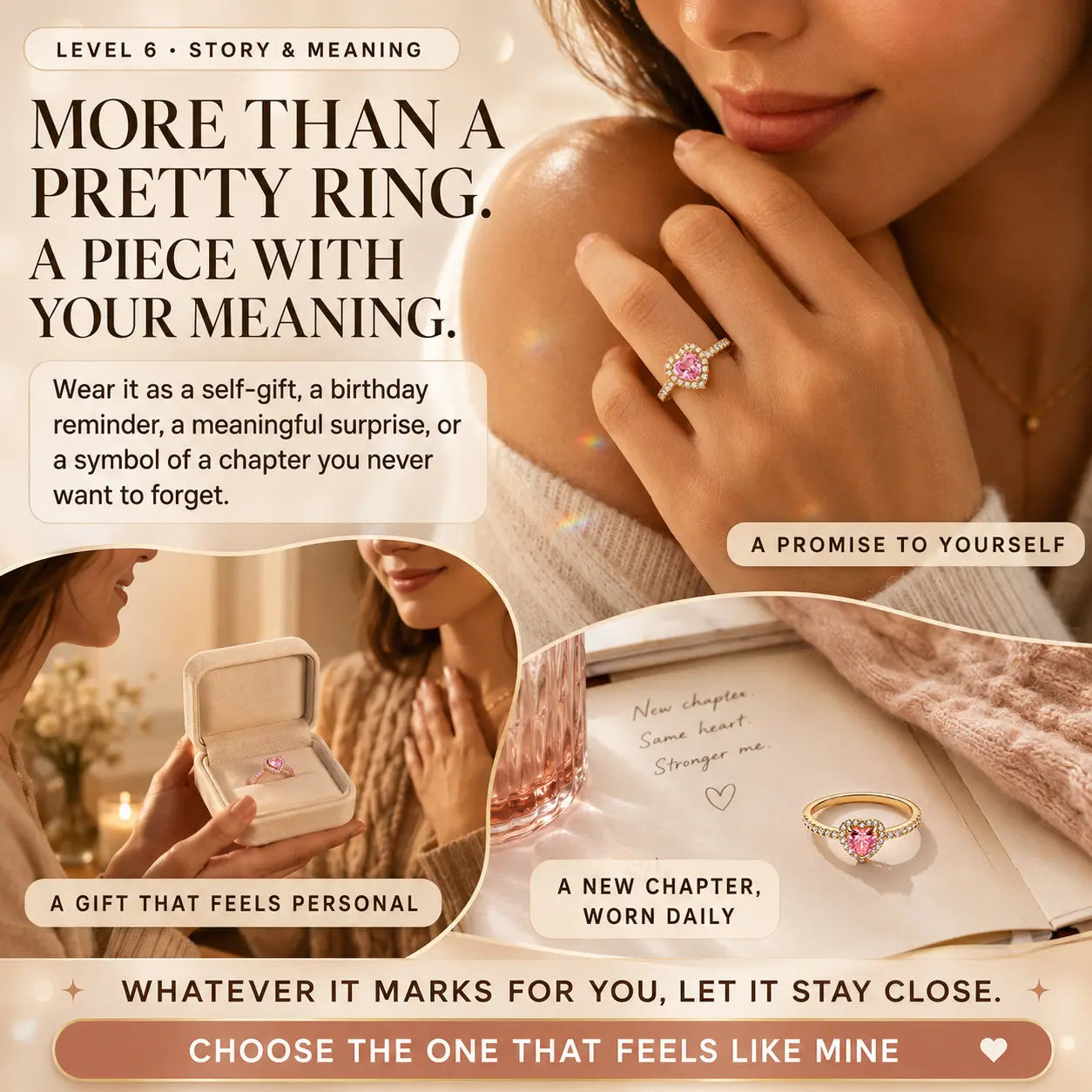 The Blush Promise™ Pink Heart Halo Ring — Grown-Up Romance, Made to Mean More | Last Day Sale-90% OFF🔥