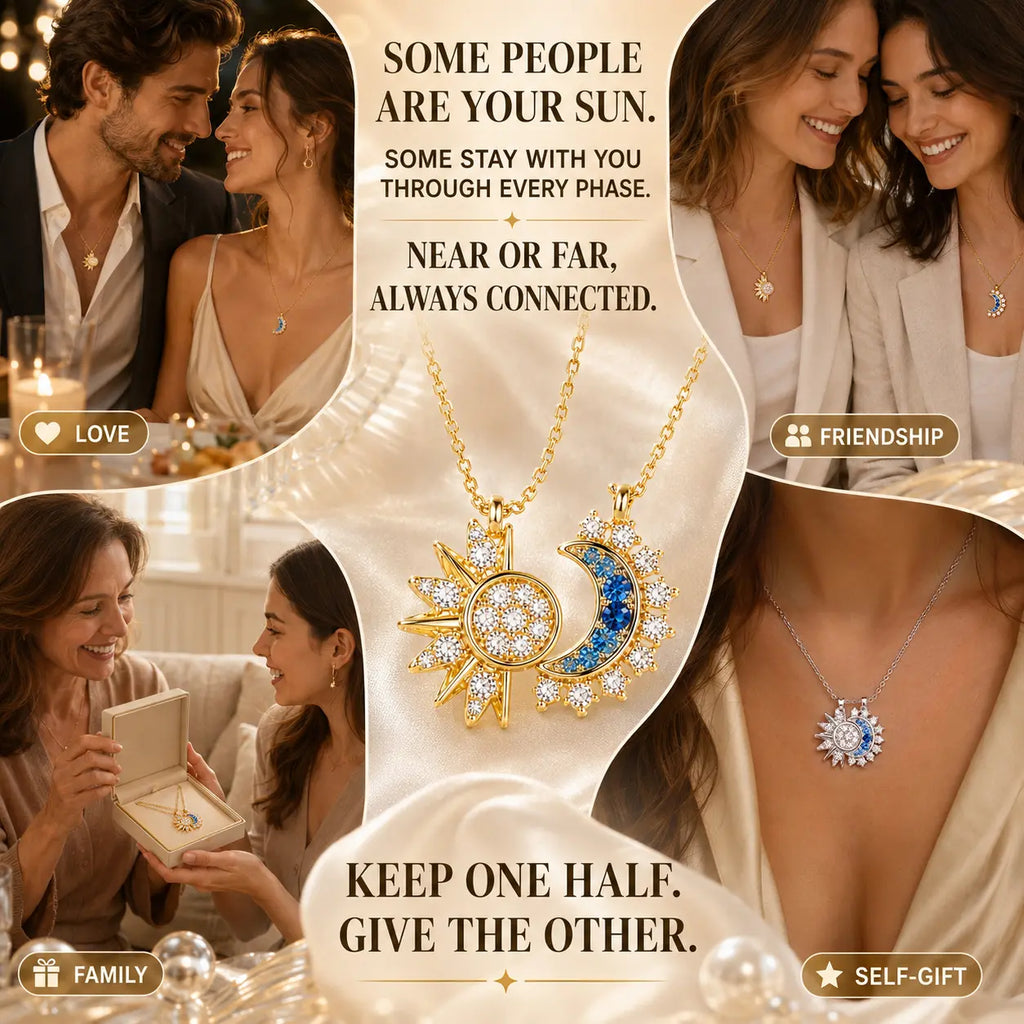 The Celestial Connection™ Magnetic Sun & Moon Necklace — Wear It Together, Share One Half, or Let the Pendants Reconnect Every Time You Meet | Last Day Sale-90% OFF🔥