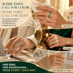 The Reversible Green Moissanite Eternity Ring — One Ring, Two Unforgettable Looks: Turn It for Vivid Green Color or Clear Moissanite Brilliance, Flatter Your Fingers & Finish Every Outfit Without Stacking | Gold or Silver | Last Day Sale-90% OFF🔥
