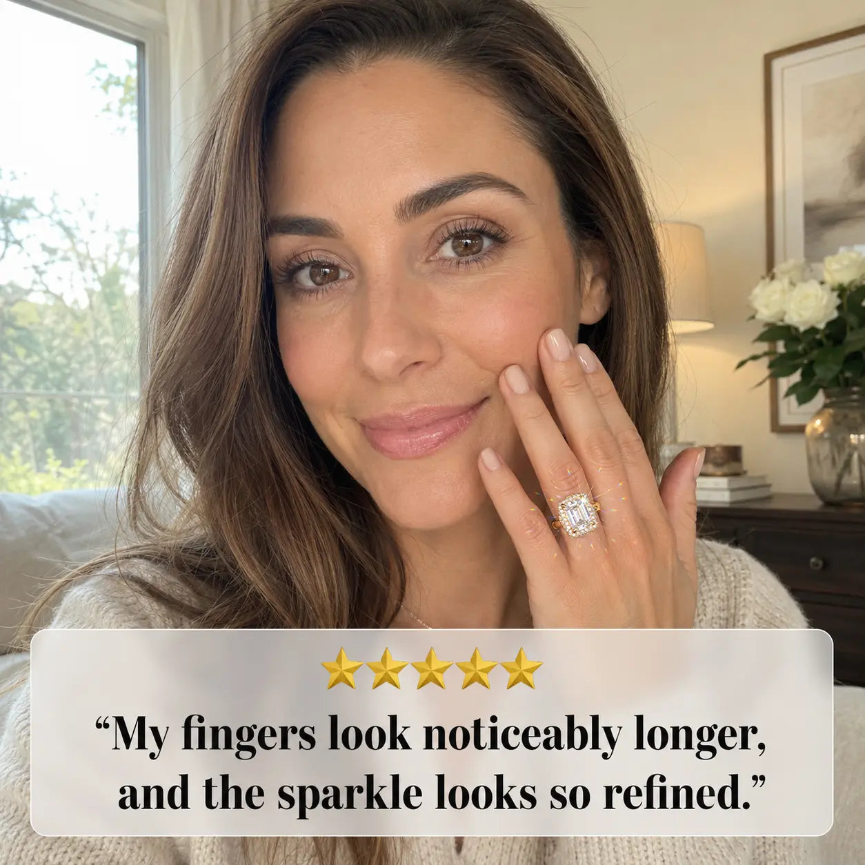 The Crystal-Clear Elongated Step-Cut Moissanite Halo Ring — Visually Lengthens Your Fingers, Frames the Center With Brilliant Micro-Pavé Sparkle & Delivers a Custom-Luxury Look Without the Fine-Jewelry Worry | Gold or Silver | Last Day Sale-90% OFF🔥