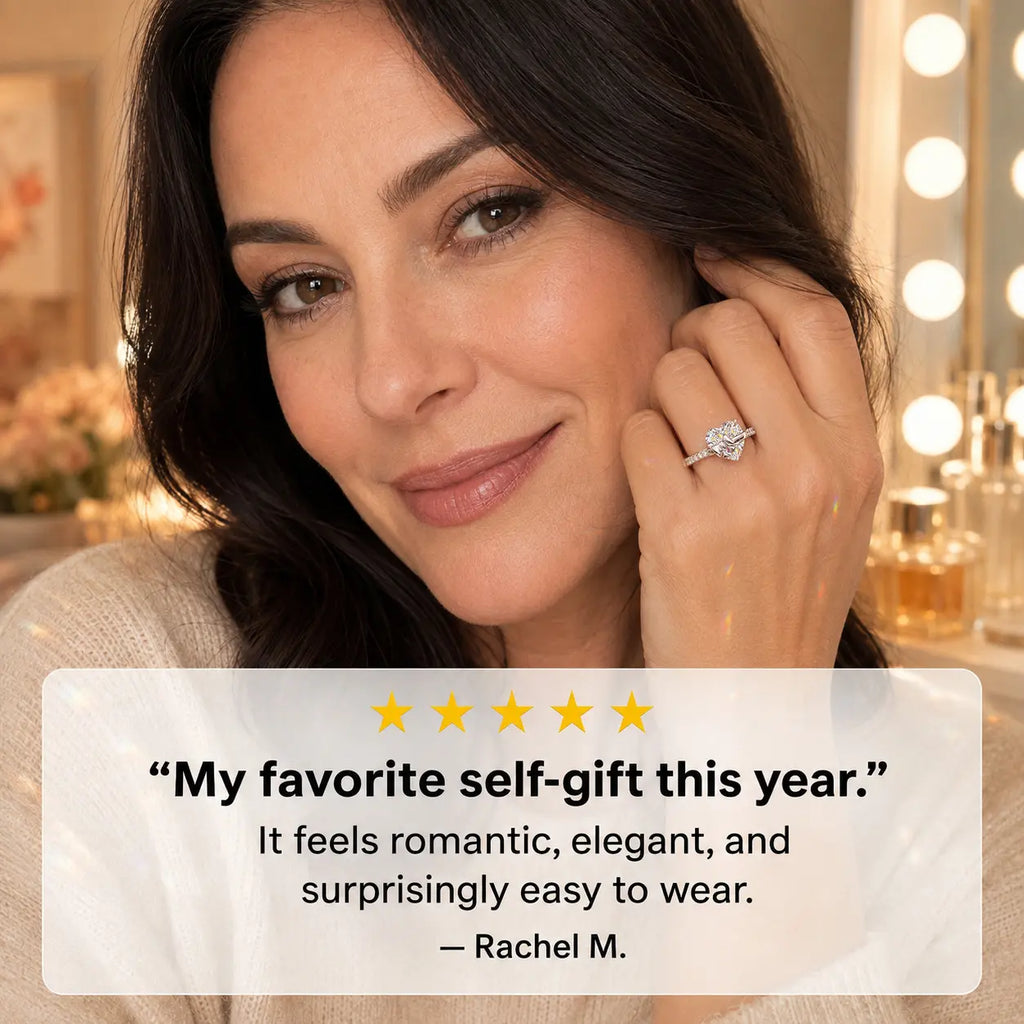 The Heart-Tied Bow Ring — A Brilliant Heart-Cut Crystal Statement Ring Made to Celebrate Love, Milestones & You | Gold or Silver | Last Day Sale-90% OFF🔥