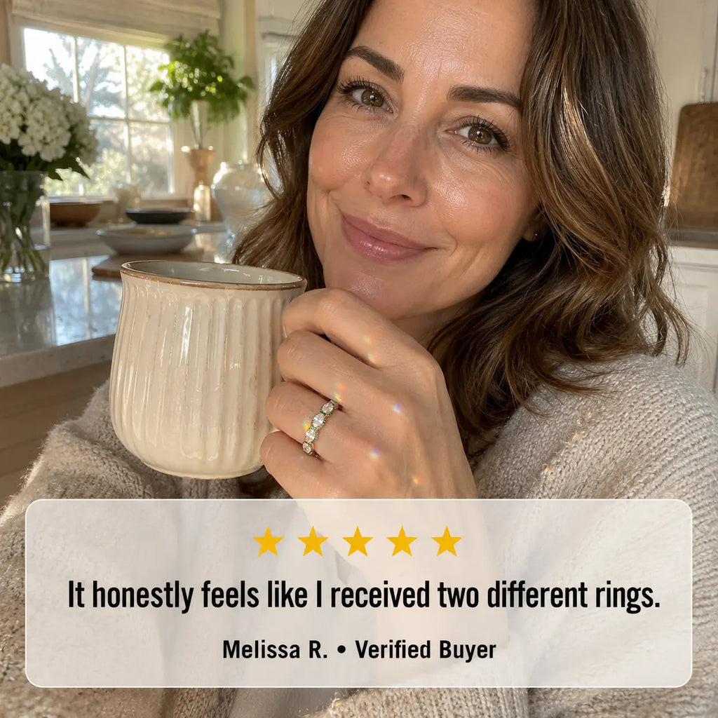 The Reversible Green Moissanite Eternity Ring — One Ring, Two Unforgettable Looks: Turn It for Vivid Green Color or Clear Moissanite Brilliance, Flatter Your Fingers & Finish Every Outfit Without Stacking | Gold or Silver | Last Day Sale-90% OFF🔥