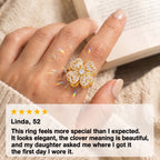 Lucky Clover Spinner Ring – Wear Your Luck, Spin Into Calm | 925 Sterling Silver & Lab-Grown Diamond Sparkle | Gold or Silver | Last Day Sale-90% OFF🔥