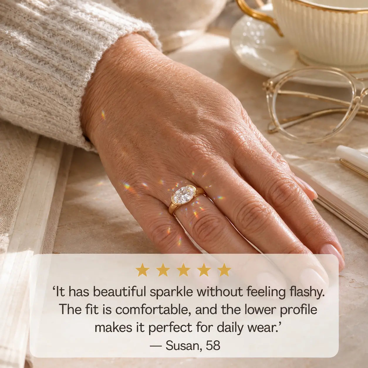 The Axis Oval Diamond Ring, Reimagined Sideways — A Modern East-West Design Made For Women Who Want Something Truly Different | Gold or Silver | Last Day Sale-90% OFF🔥