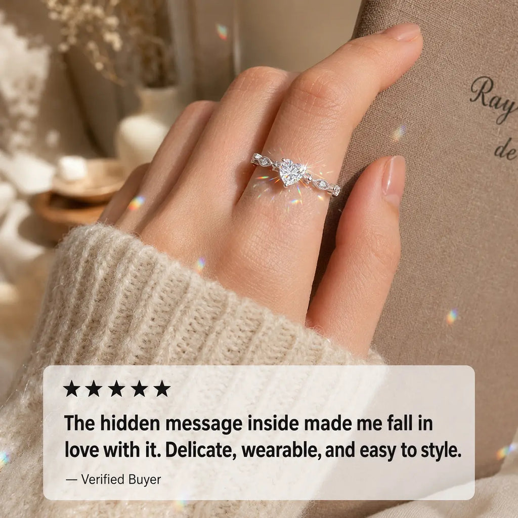 A Promise You Can Wear Every Day — Heart-Cut 5A CZ “I Promise You” Ring in 925 Sterling Silver | Gold or Silver | Last Day Sale-90% OFF🔥