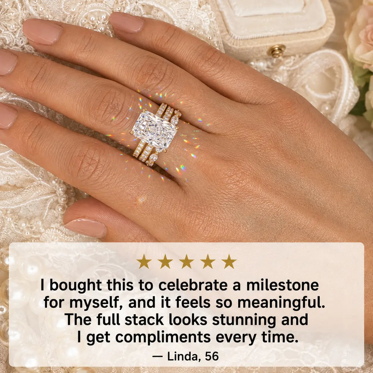 The Complete 3-Ring Bridal Stack — One Timeless Set, Endless Ways to Wear Your Sparkle | Gold or Silver | Last Day Sale-90% OFF🔥