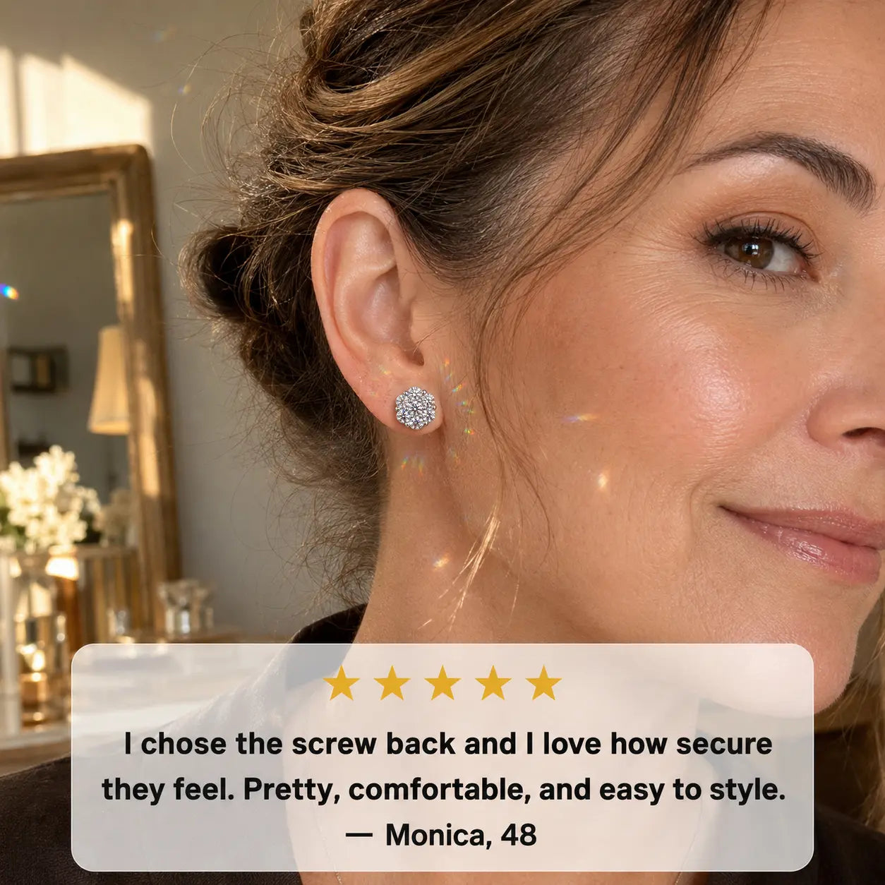 The Floral Stud Earrings That Make Every Look Shine — 7-Stone Moissanite Brilliance with Gold & Silver Finishes and Butterfly or Secure Screw Back Options | Gold or Silver | Last Day Sale-90% OFF🔥