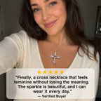 The Heart of Faith Pink Moissanite Cross Necklace — A Feminine Heart-Centered Symbol of Love, Strength & Everyday Sparkle in Gold or Silver | Last Day Sale-90% OFF🔥