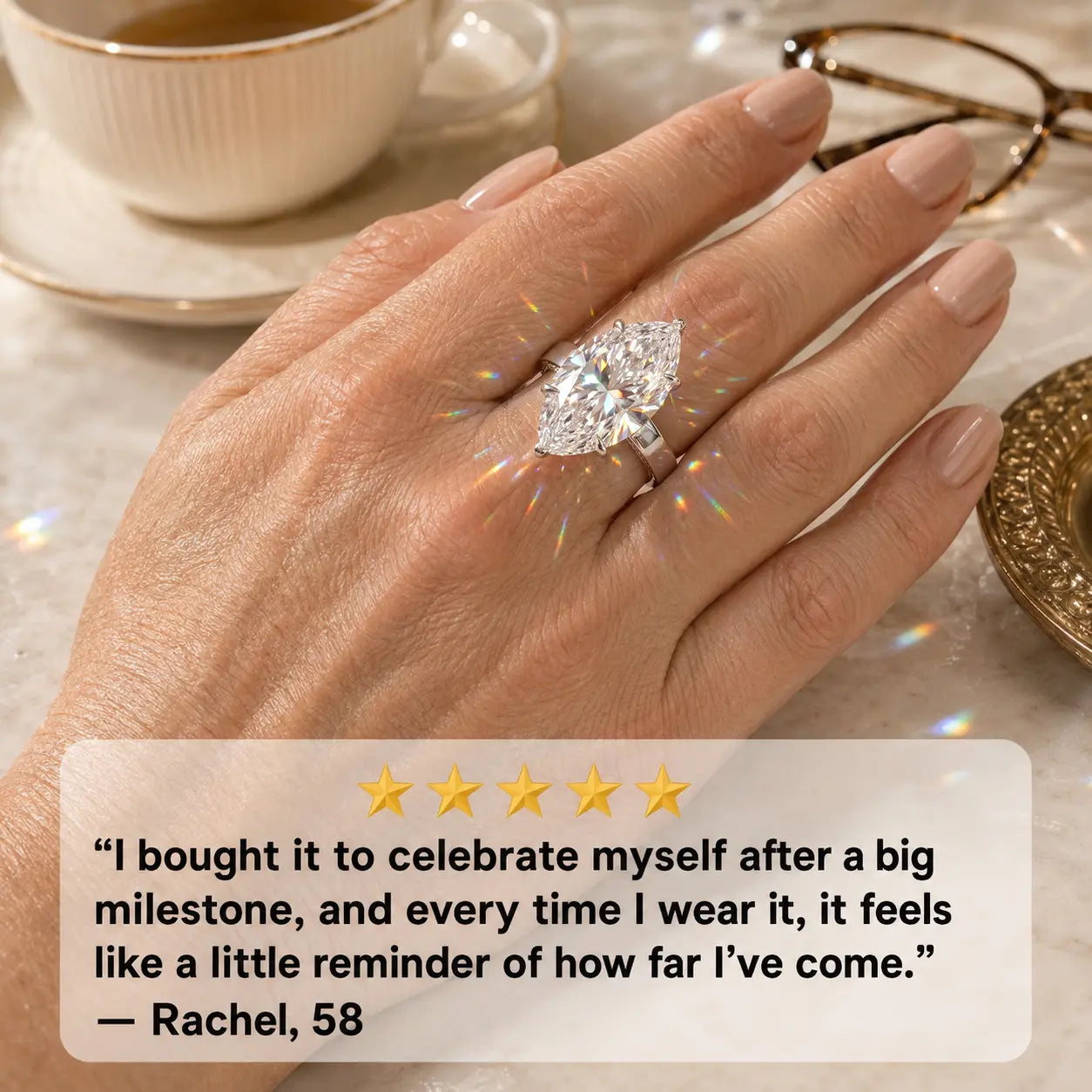 Made to Be Noticed — 7.00CT Marquise Lab-Grown Diamond Ring with Baguette Hidden Halo & Custom-Look Brilliance | Gold or Silver | Last Day Sale-90% OFF🔥