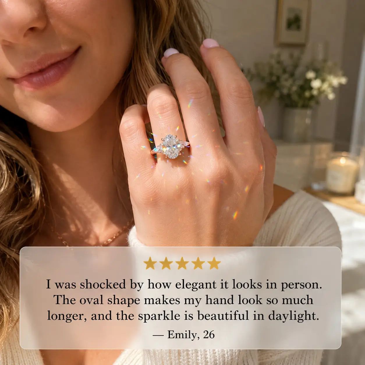 The Hand-Flattering Oval Moissanite Ring That Makes Every Look Feel More Expensive-Last Day Sale-90% OFF🔥