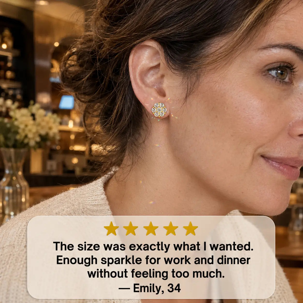 The Floral Stud Earrings That Make Every Look Shine — 7-Stone Moissanite Brilliance with Gold & Silver Finishes and Butterfly or Secure Screw Back Options | Gold or Silver | Last Day Sale-90% OFF🔥