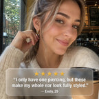 The Three Wishes™ Asymmetric Sparkle Hoop Earrings, One Piercing, A Whole Look — Asymmetric Triple-Row Sparkle Hoop Earrings with Floating Pear, Round & Heart Charms | Gold or Silver | Last Day Sale-90% OFF🔥