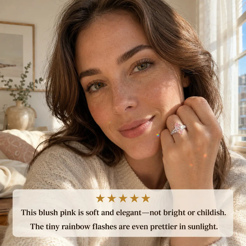The Marquise Bloom Vintage Moissanite Ring — A Finger-Flattering Marquise Silhouette with Romantic Floral Details in Clear or Blush Pink | Last Day Sale-90% OFF🔥