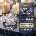 csandiva™ The "Aura" 3.0ct Radiant Halo Ring - Travel-Safe Brilliance & Smart Luxury Alternative | Claim 90% OFF Today🔥