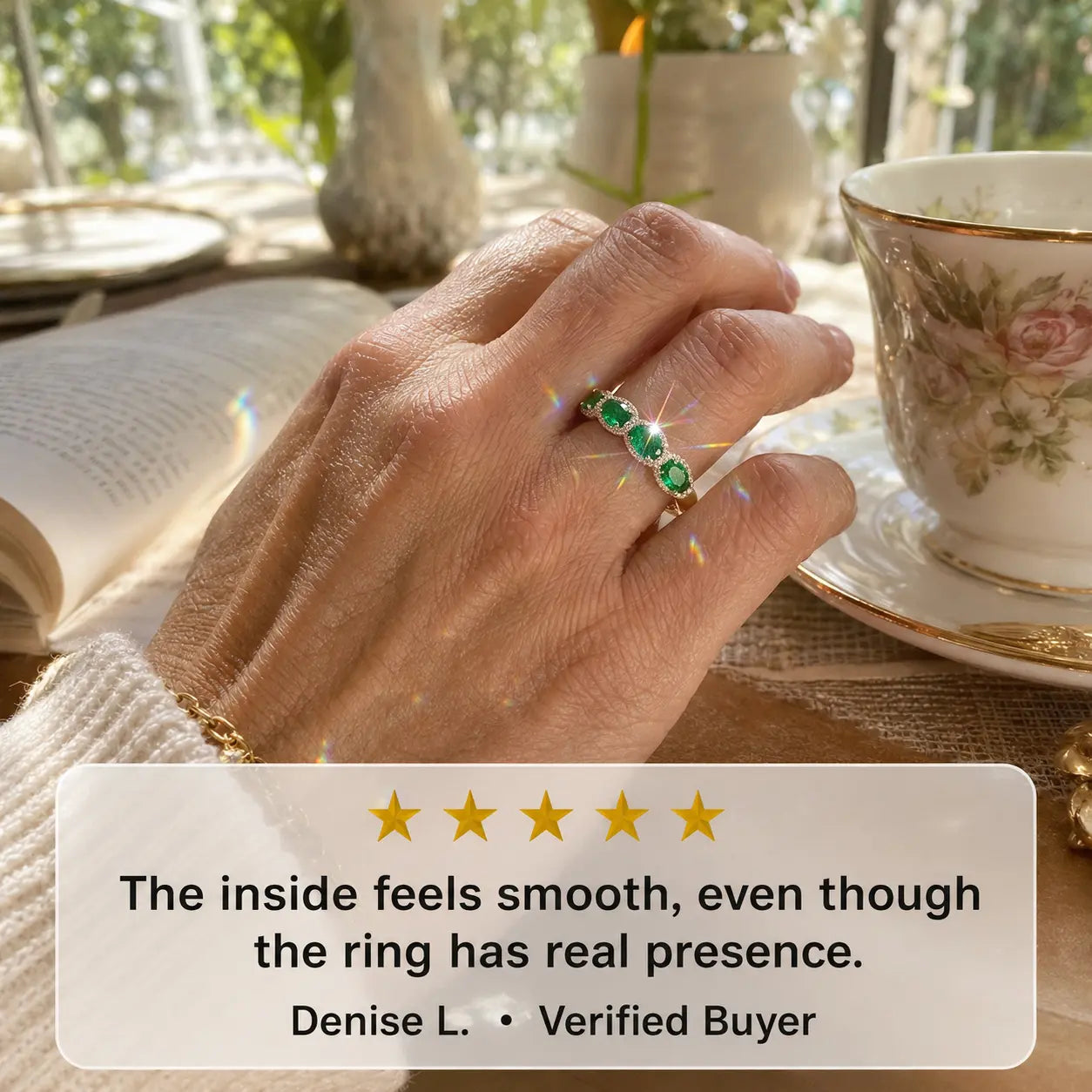 The Reversible Green Moissanite Eternity Ring — One Ring, Two Unforgettable Looks: Turn It for Vivid Green Color or Clear Moissanite Brilliance, Flatter Your Fingers & Finish Every Outfit Without Stacking | Gold or Silver | Last Day Sale-90% OFF🔥