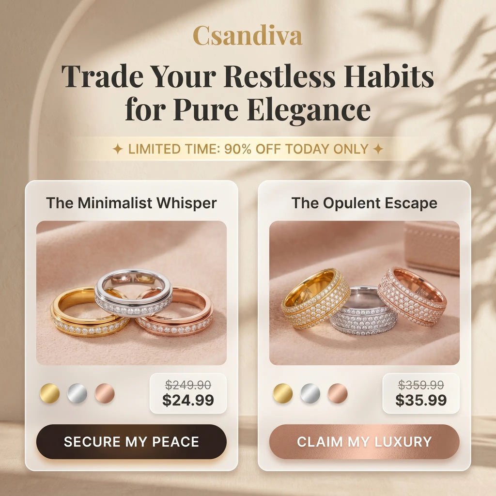 The Viral 18K Artisan Mindfulness Spinner Ring | Whisper-Quiet Elegance, Zero Green Fingers & A $10,000 Look | Last Day Sale-90% OFF🔥