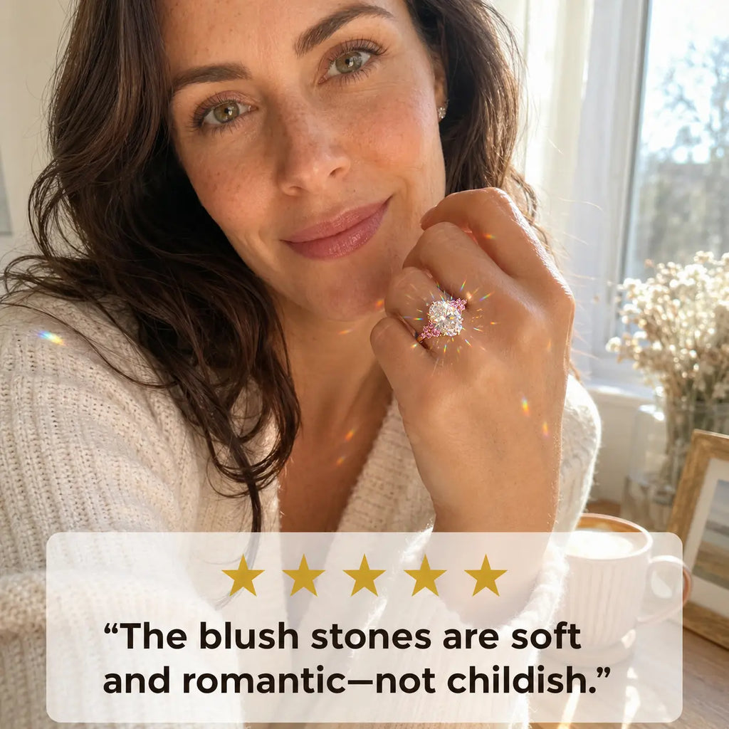 The Blush Bloom™ Oval Moissanite Ring — A Brilliant Oval Center Framed by Delicate Baby’s-Breath Sapphire Clusters in Gold or Silver | Last Day Sale-90% OFF🔥