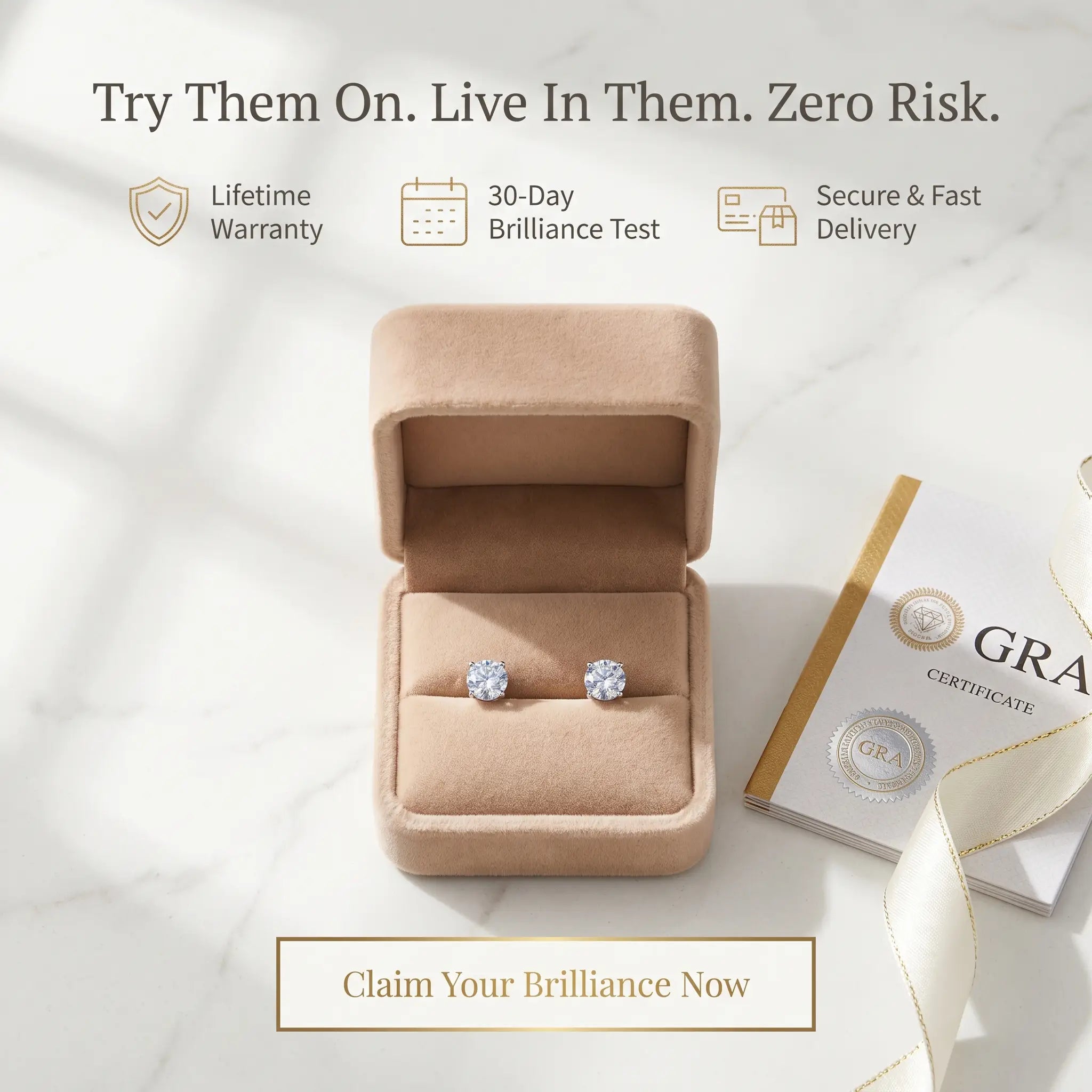 D-Color VVS1 Moissanite Stud Earrings — Exceptional Brilliance, Lightweight Comfort & Everyday Luxury Without the Diamond Price | Gold or Silver | Last Day Sale-90% OFF🔥