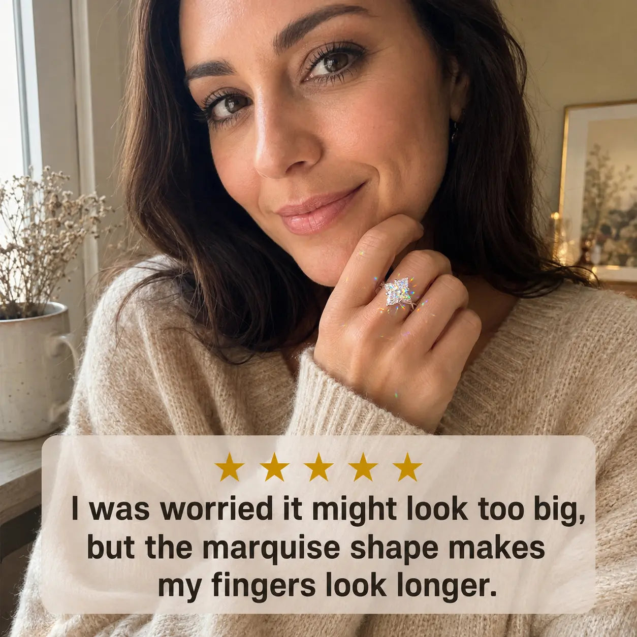 The Marquise That Makes Every Hand Look More Elegant — Brilliant Lab-Grown Diamond Twist Ring for Everyday Sparkle | Gold or Silver | Last Day Sale-90% OFF🔥