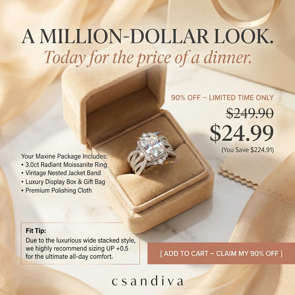 csandiva™ 3.0ct Vintage Nested Ring Suite - Smart Heirloom Alternative & Zero Anxiety Glamour | Claim 90% OFF Today🔥